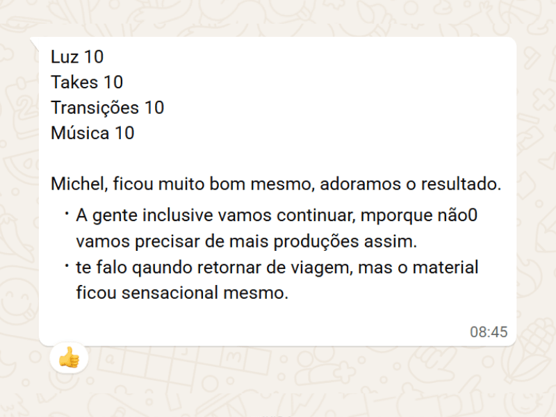 Depoimento de cliente
